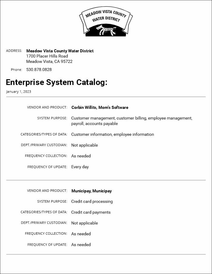 System Catalog